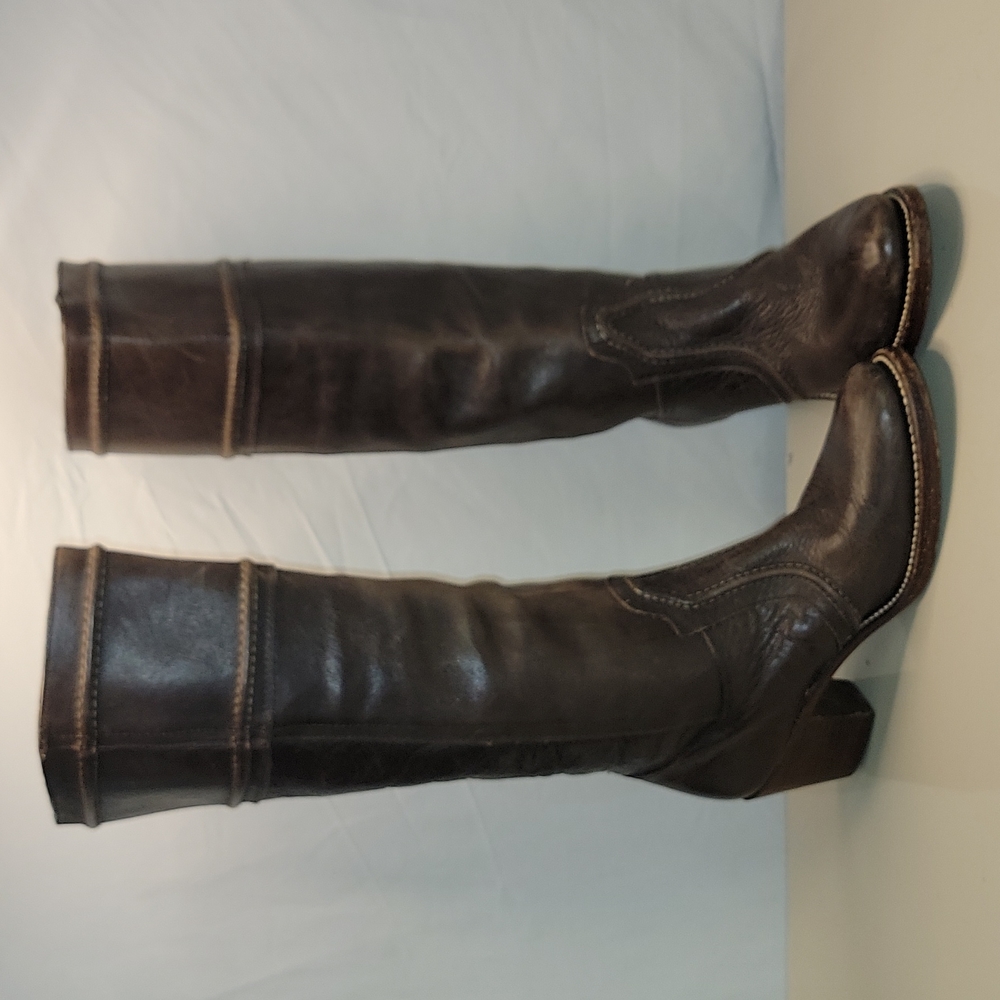 Frye 77231 Jane Stitch Women's Knee High Brown Leather Boots Size 7 B